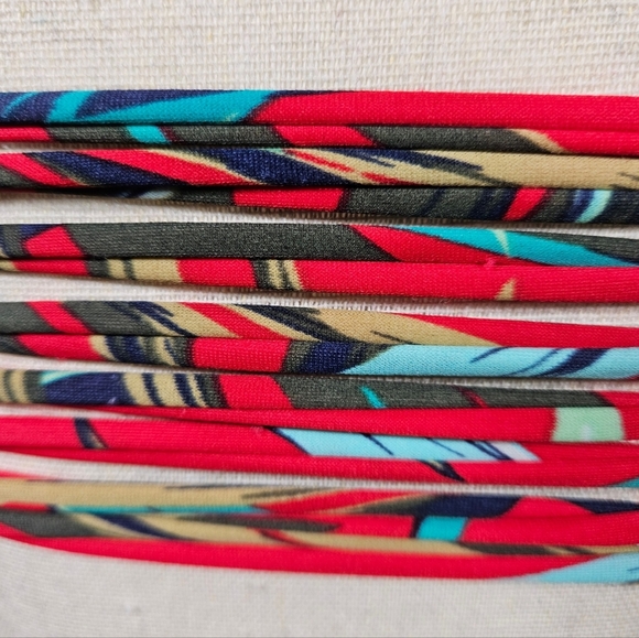 PINK By Victoria's Secret Wrap Front Bikini Top, Red Tropical, Small - Picture 7 of 14